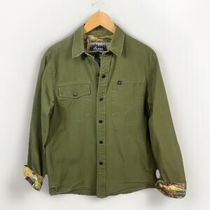 Pladra Ripstop Canvas Fishing Shirt Shacket Men’s M Snaps Bear Trim Gorpcore